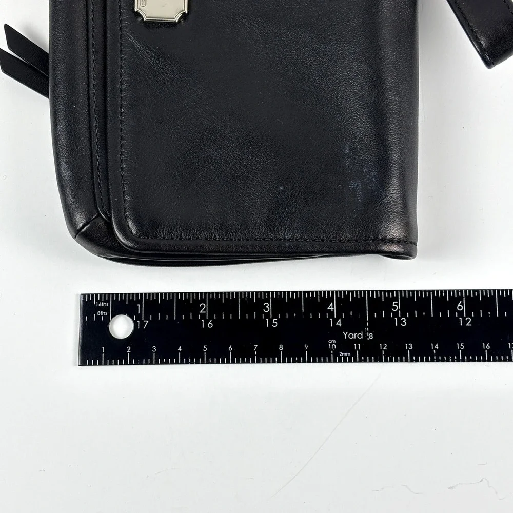 Coach Leather Wristlet Clutch Womens‎ Black Turnlock Silver Hardware Vintage